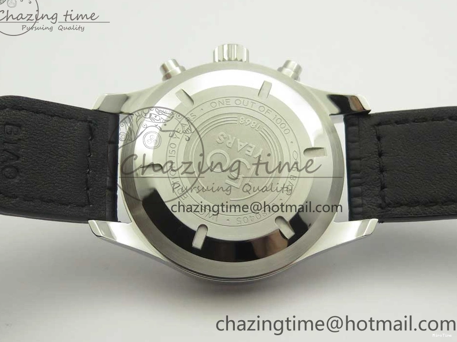 MIROTIME 0712 Pilot Chrono 377725 SS ZF 1:1 Best Edition White Dial on Black Leather Strap A Soft 7183